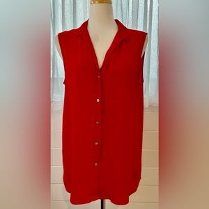 Banana Republic Gorgeous Deep Red Sleeveless Blouse SZ L